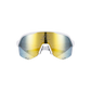 FortyFour Aura Sunglasses – front view, white frame with gold mirror lens