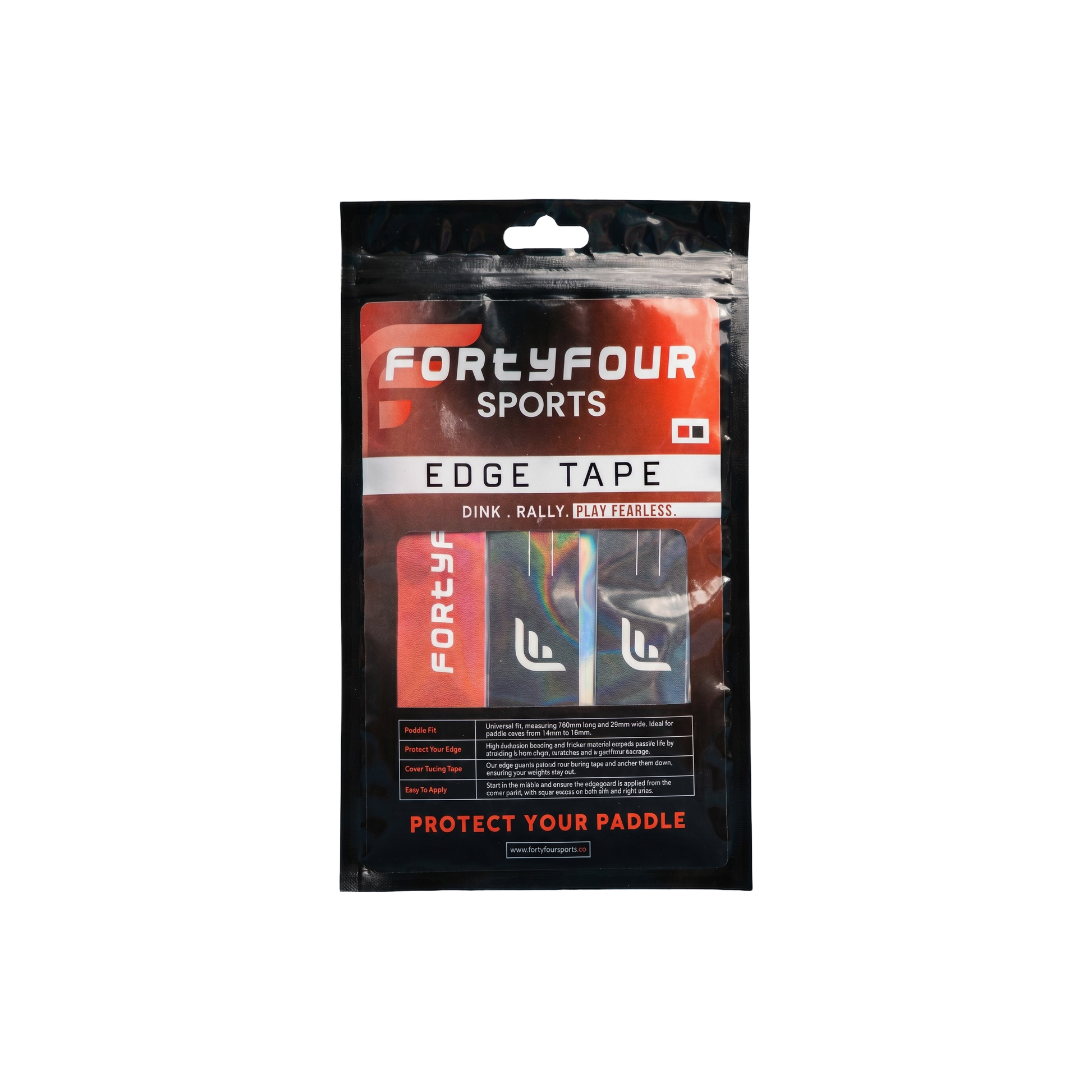 FortyFour Edge Tape 3-pack, Inferno red and black colorway