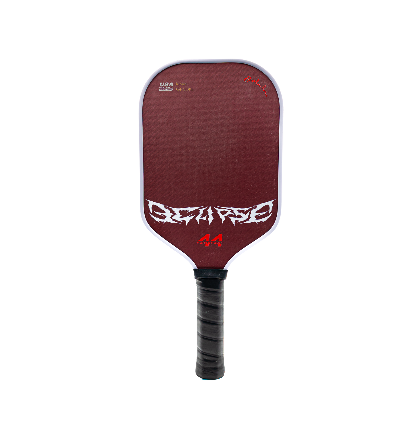 Fortyfour Eclipse Elongated Grip EG pickleball paddle with Kevlar carbon fiber face and Gen 4 core