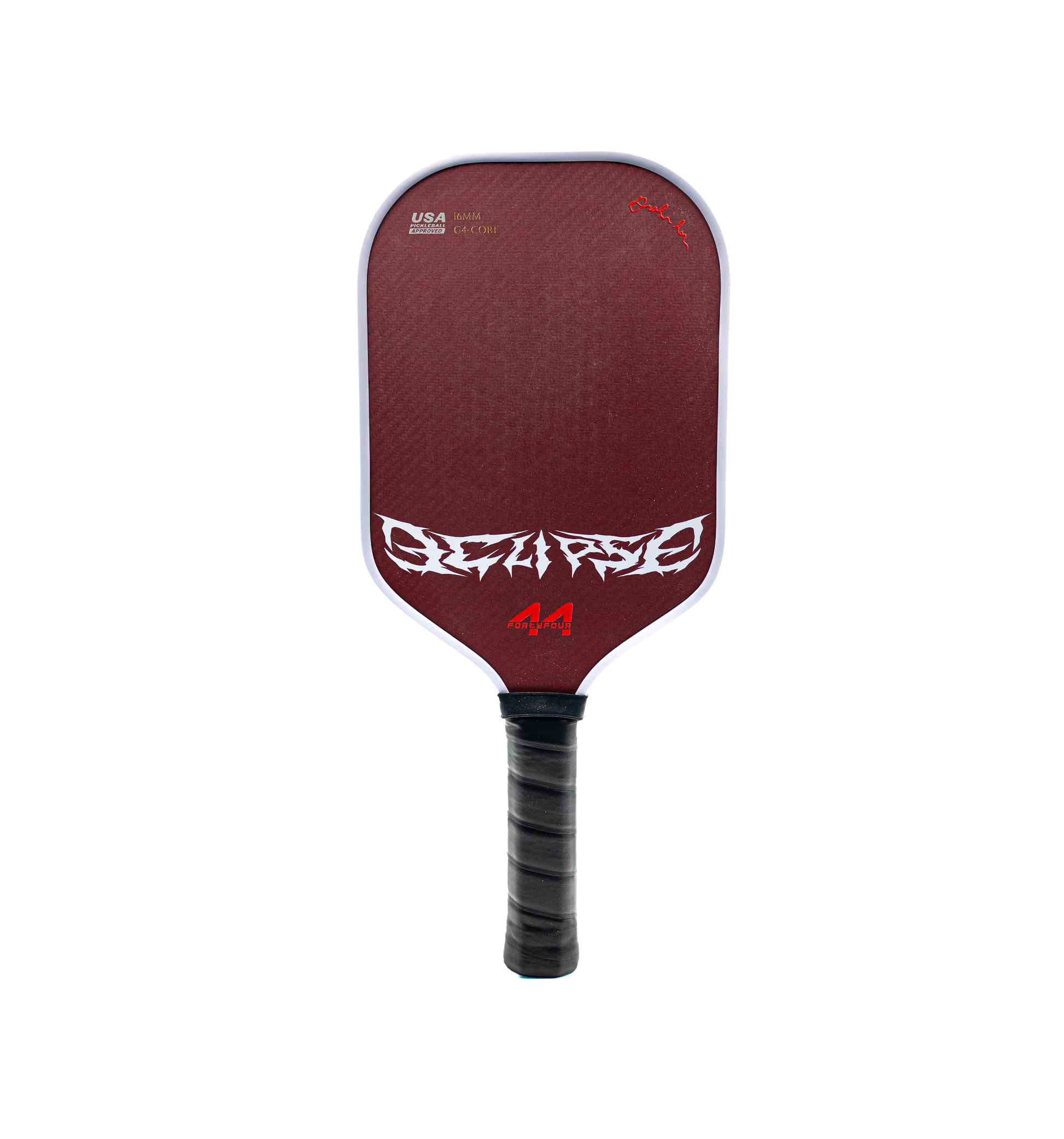 Fortyfour Eclipse Elongated Grip EG pickleball paddle with Kevlar carbon fiber face and Gen 4 core