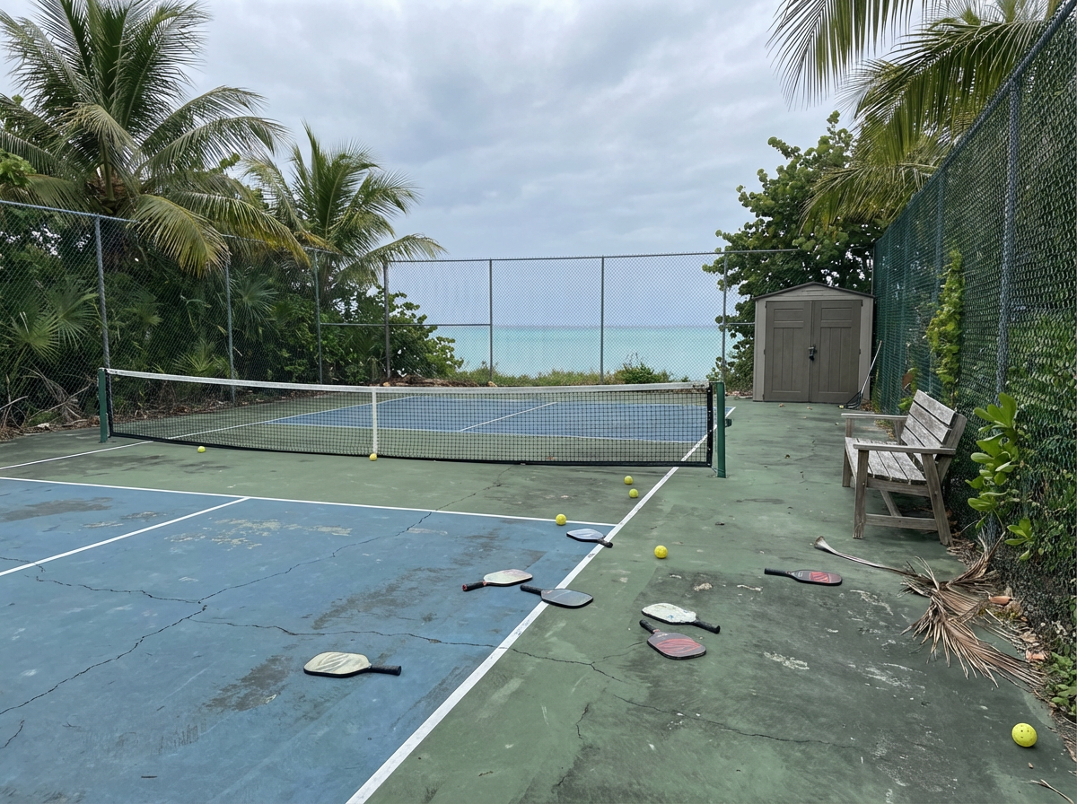 Resort guests arriving at tropical property expecting pickleball and padel court programming
