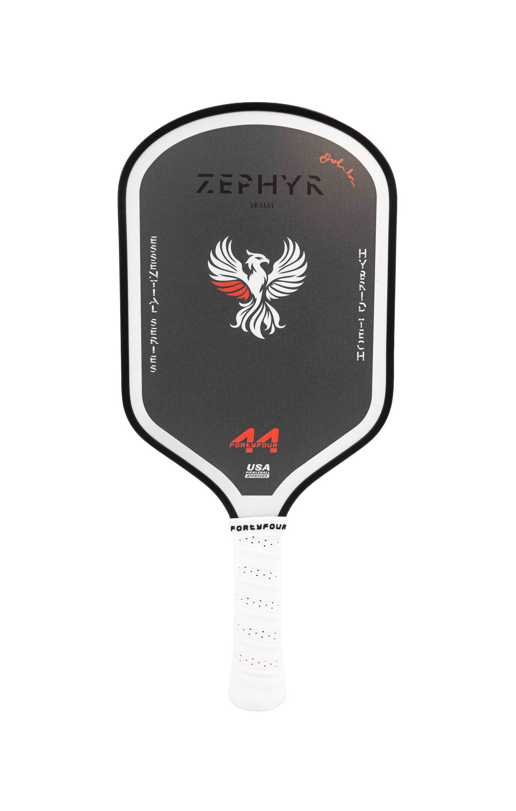 Fortyfour Zephyr Essential Series T300 carbon fiber all-court pickleball paddle front view