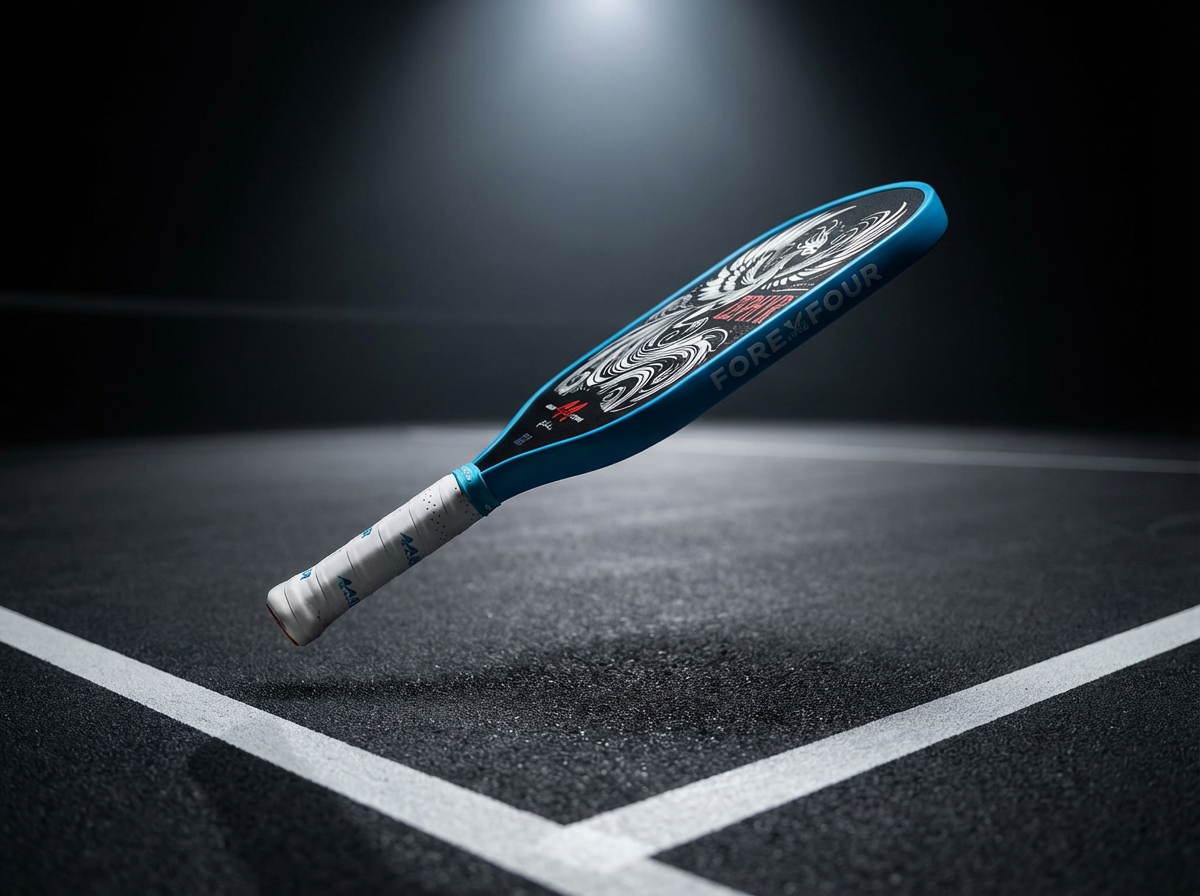 Fortyfour Zephyr X3 hybrid paddle shape showing larger surface area and balanced geometry for forgiveness