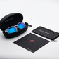 FortyFour Shades in the included zippered hard case with pouch and cleaning cloth